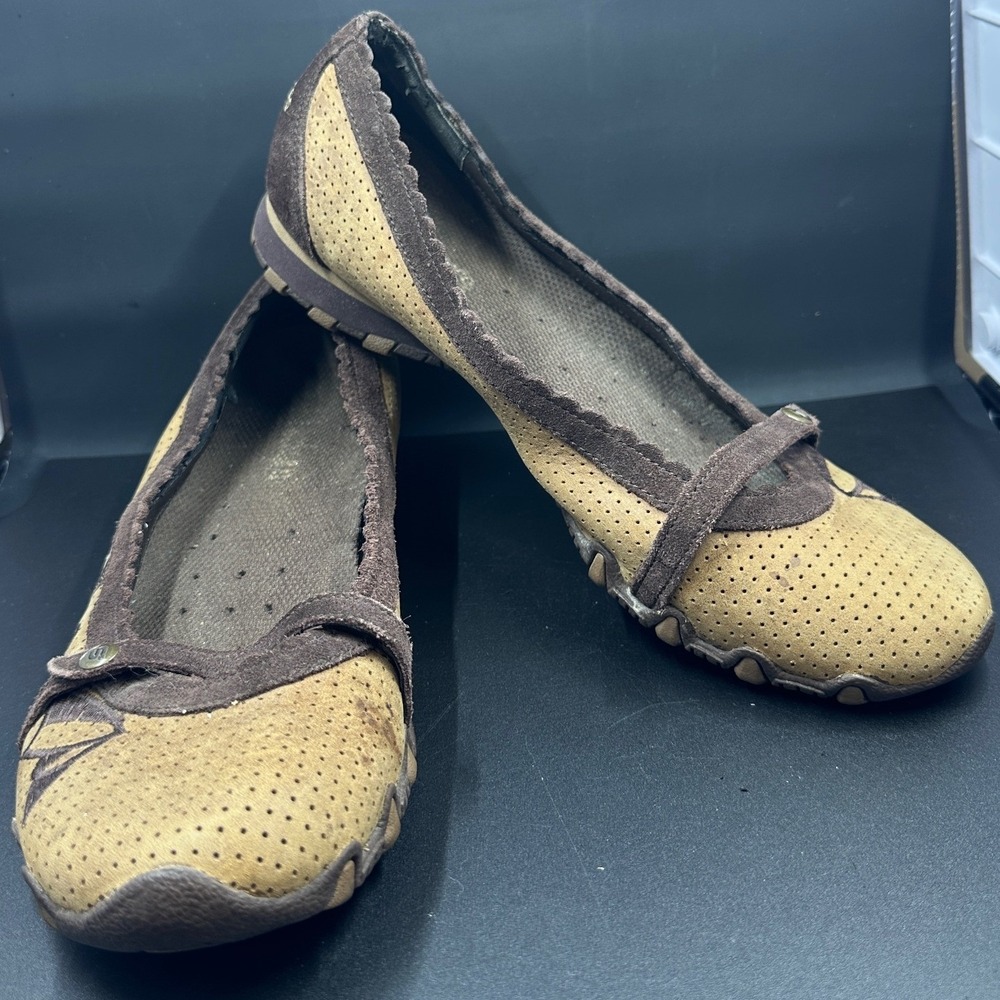 Skechers Y2K Bikers Flats Womens 8.5 Tan Brown Leather